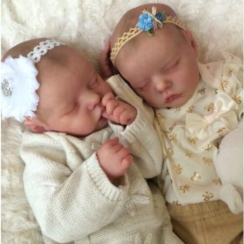 17'' Lifelike Twins Reborn Baby Doll Kits Very Soft Hands Unpainted Unfinished Doll Parts DIY