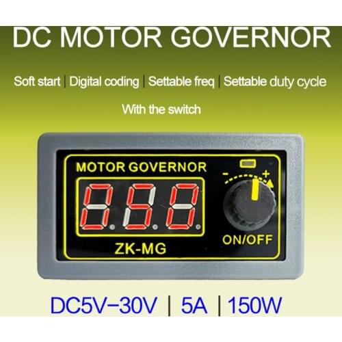 DC 5-30V Motor Controller PWM Adjustable Speed Encoder Duty Frequency 5A Max 15A