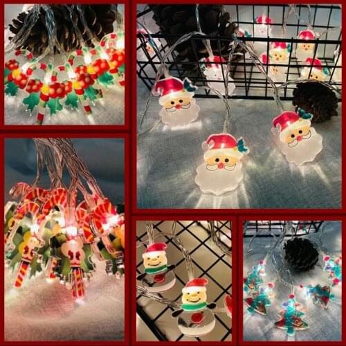 Xmas DIY Christmas Candy Santa LED Curtain Light String Christmas Tree Decoration For Home Party New Year Gifts Navidad Decor