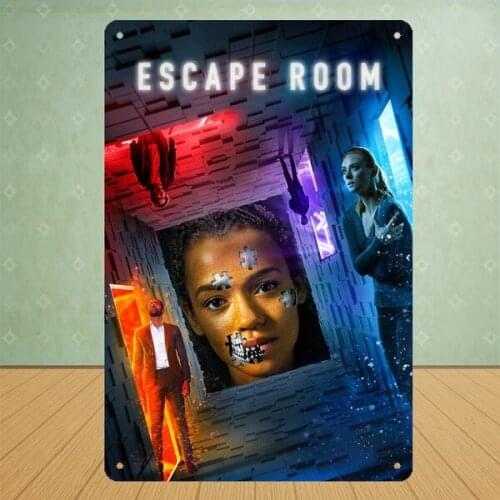 Escape Room Movie Poster Series Tin Signboard Office Bar Fireplace Metal Tin Signboard Poster Board Bar Club Coffee