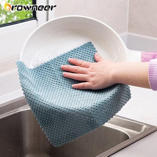 Anti-grease Cleaning Cloth Polyester Nylon Efficient Super Absorbent Microfiber Kitchen Washing Dish Strong Water Absorption