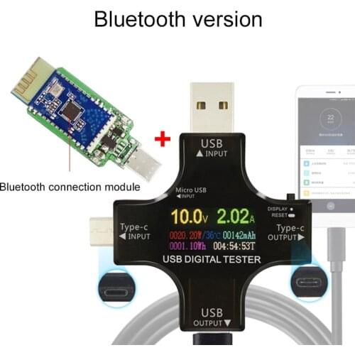 USB Tester Wireless Bluetooth Type-c PD Digital Voltage Current Measurement Tools