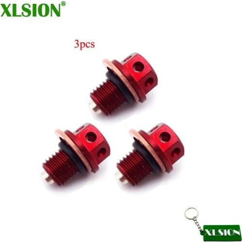 XLSION 3pcs Oil Magnetic Drain Bolt Plug For Engine Lifan YX Zongshen Loncin Pit Dirt Bike 50cc 70cc 90cc 110cc 125cc 140 150cc