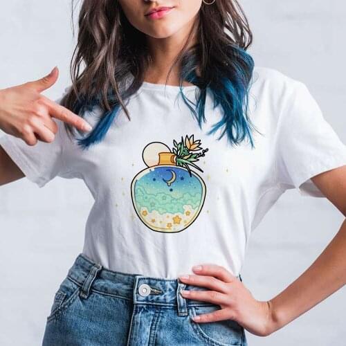 Interesting Bottle Graphic Womens T Shirts Casual Round Neck Short Sleeve Minimalism 2021 Arrivals Women Vetement Top Tee