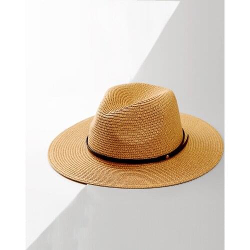 Panama Hoed Zomer Zon HoedenVoor Vrouwen Man Strand Strooien Hoed Voor Mannen Uv-Bescherming Cap Chapeau Femme 2021