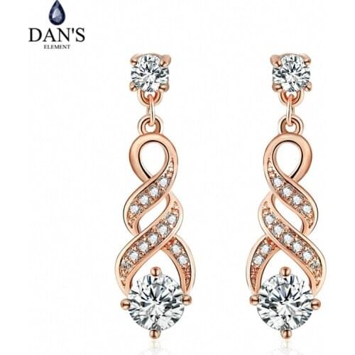 DANS ELEMENT Claw 6mm Cubic Zirconia Water Drop/Dangle Wedding Earrings For Women Gift Wholesale DEE725