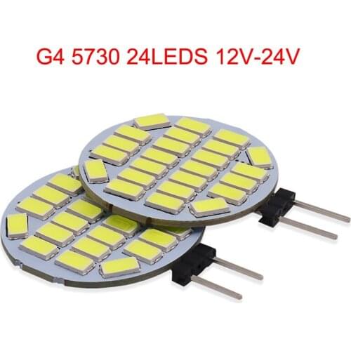 10pcs G4 LED Bulb 12V to 24V Mini Car Spotlight 5730 24 leds 3w Corn Light Chandelier Crystal Cabinet Light Replace 30w Halogen
