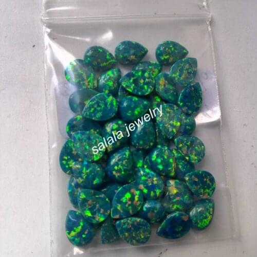 100pcs/Lot Free Shipping 6x8mm OP02 Pear Opal,Synthetic Pear Opal Stone, Pear Cabochon Opal for Body Piercing Jewelry
