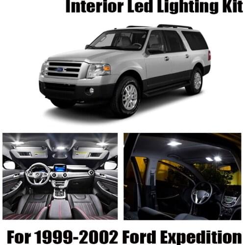 10x Canbus Error Free LED Interior Light Kit Package For 1999-2002 Ford Expedition accessories Map Dome Trunk License Light