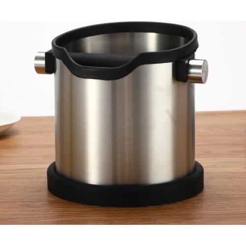 1800ml Stainless Steel Coffee Knock Box Espresso Grind Container Anti Slip Coffee Grind Dump Bin Waste Bin With Detachable Knock