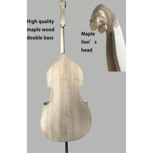 3 / 4 Bass Custom Shape White Upright Bass DIY Contrabass Semi-finished Lion Head 3/4 Double Bass All European Wood Unfini