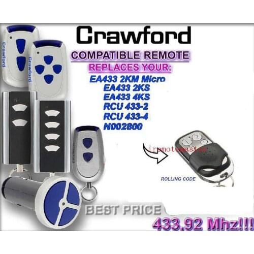 4pieces Crawford EA433 2KM MICRO,EA433 2KS RCU433 compatible remote control replacement beautiful