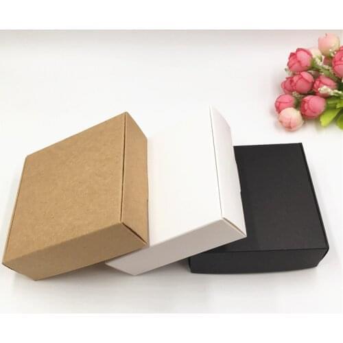 50PCS Classic Kraft Packaging Paper Boxes 3 Colors Jewelry Chain Gift Packaging Cute Candy Boxes