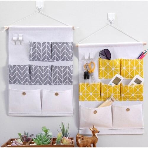 7 Pockets Wall Hanging Storage Bags Over The Door Wall Mounted Sundries Organizer Pouch Key Toy Home Office Container Save Space