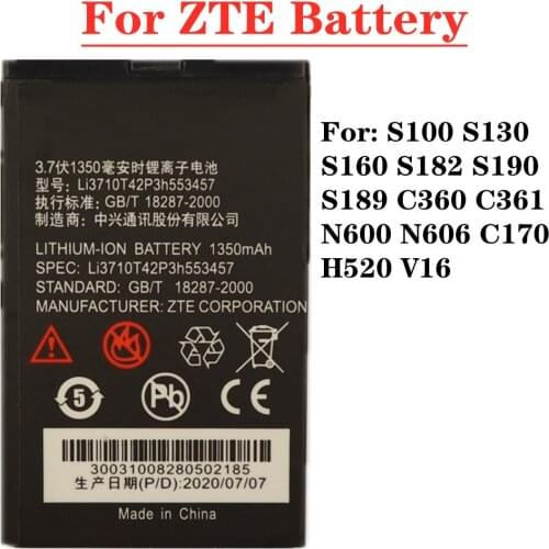 Li3710T42P3h553457 Phone Battery For ZTE C170 H520 V16 S100 S130 S160 S182 S190 S189 C360 C361 N600 N606 Replacement Battery