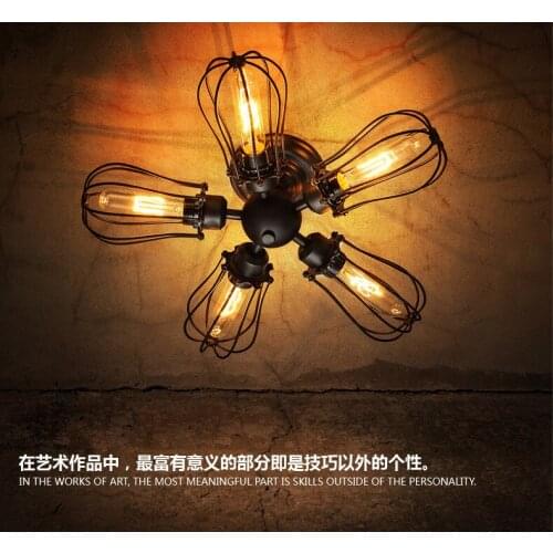 American country retro loft industrial wind 5 grapefruit ceiling light lamp attic cafe ceiling lamp