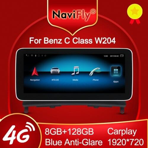 NaviFly For Mercedes Benz C Class W204 2008-2010 NTG 4.0 Android 10 Car Multimedia Player GPS Navigation Carplay WIFI 4G LTE