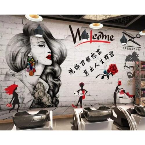 Beibehang customized 3d stereo fashion classic stereo wallpaper barber shop background wallpaper home decoration