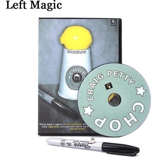 Chop(DVD+Gimmick)Magic Trick Singed Dollar To Lemo Stage Close-Up Professional Magic Professional Magician Props Accessories