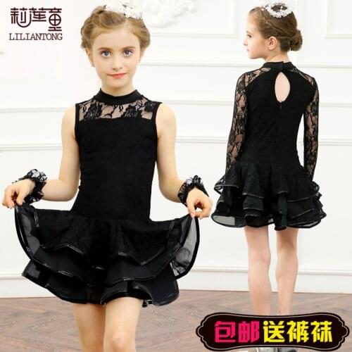 Childrens Latin Dance Skirt Girls' Short Sleeve Latin Clothes Kids Lace Qiaqia Dance Clothes Sumba Dancing Uniform B-5669