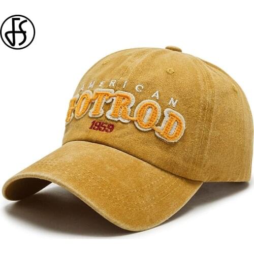 FS 2021 Winter Retro Washed Denim Hat Yellow Army Green Women Men Hats High Quality Brand Casquette Baseball Caps Bone Masculino