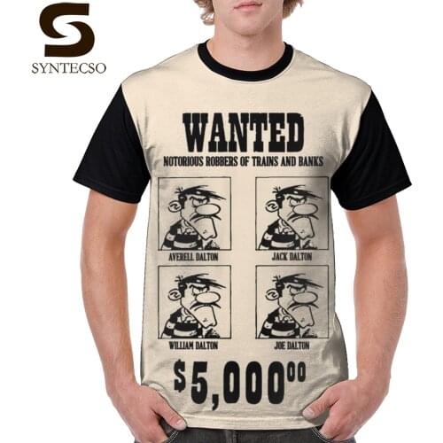 Lucky Luke T Shirt The Daltons T-Shirt Plus size Awesome Graphic Tee Shirt Man Short Sleeve Graphic 100 Percent Polyester Tshirt