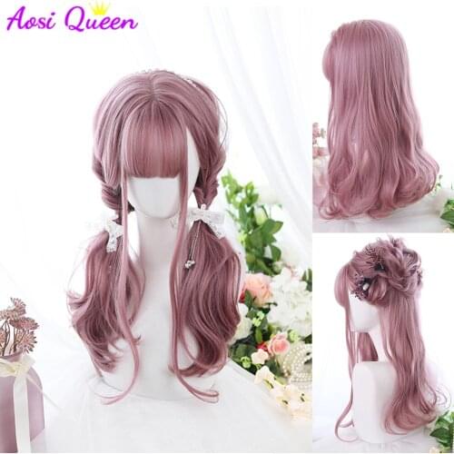 AS cosplay wig headdress hooligan does not dream bunny girl school sister synthetic hair long straight hair powder hair wig