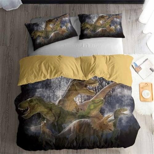 HELENGILI 3D Bedding Set Jurassic Park Dinosaur Print Duvet cover set bedclothes with pillowcase bed set home Textiles #DG-24