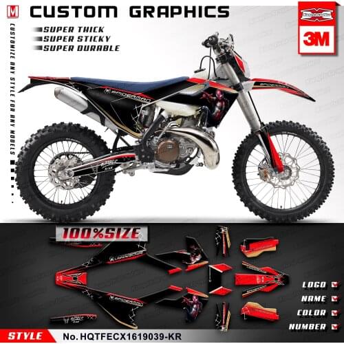 KUNGFU GRAPHICS Vinyl Decals Dirt Bike Stickers Kit for TE FE TX FX FS TC FC 125 300 350 450 2016 2017 2018 2019, Customizable