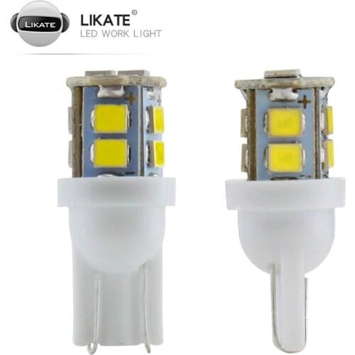 LKT 1pcs White blue Car Led Light 10 SMD LED 1210 T10 501 194 168 W5W 3528 SMD Side Wedge Light Lamp Bulb DC 12V