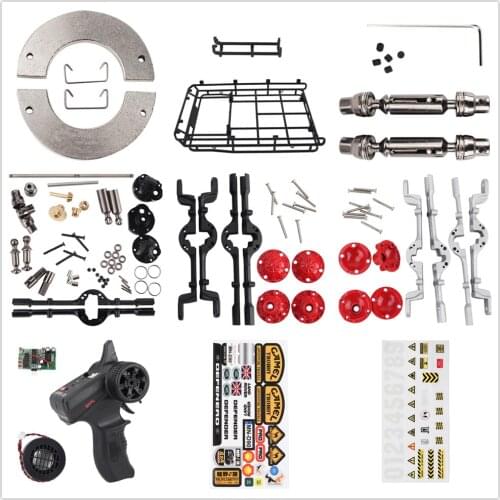Metal Gear RC Car Parts DIY Upgrade Assemble Spare Set Servo Motor Engine Kit for WPL 1/16 B14 B24 C14 C24 RC Car Modification