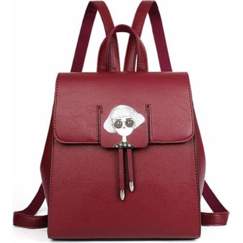 YINGPEI Fashion Women Backpack High Quality Youth Leather Backpacks for Teenage Girls Female School Shoulder Bag Bagpack black