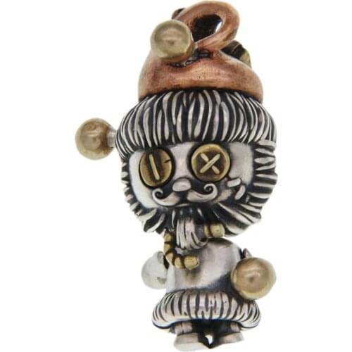 BOCAI New Cartoon doll Santa Claus pendant solid s925 sterling silver dwarf pendant for Man and Woman