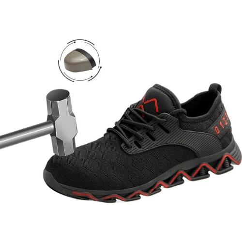 Outdoor Hiking Shoes Men Breathable Labor Protection Shoe Steel Bag Head Safty Shoes Fashion Casual Work Protective Hunting Shoe