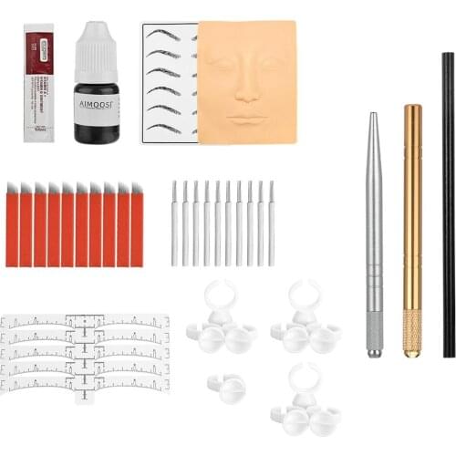 Permanent Eyebrow Tattoo Practice Kit Set Pen Needle Practise Skin Tool