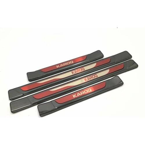 For Skoda Karoq 2017 2018 2019 Stainless Steel Door Sill Scuff Plate Protector Trim Guard Pedal Cover Car-Styling Accessories