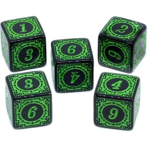 New 10pcs D6 Polyhedral Numbers Dice 15mm Square Edge 6 Side for Bar Club Party Board Game Dice Green/Blue/White/Yellow/Red
