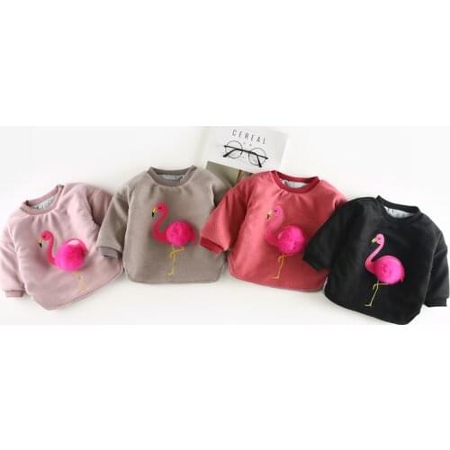 2018 new autumn and winter arrival girl cute warm top o-neck thick top four colors