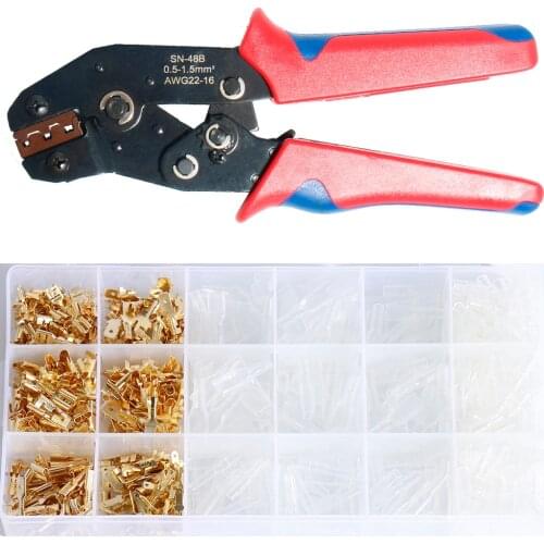 2.8/4.8/6.3mm SN48B golden box insulated wire crimp sheath wound connector plug press-insert spring insert quick simple terminal