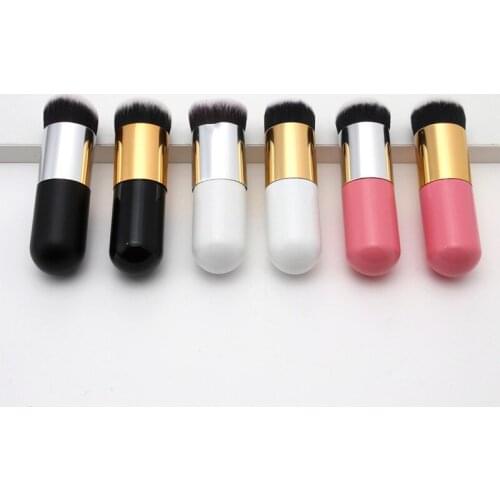 Wholesale 6Pcs NEW Chubby Pier Make Up brush Beauty Foundation BB Cream Cheek Blush Round Big Head Portable Single Makeup Brush
