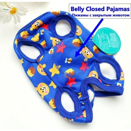 Belly Closed Dog Pajamas Pet Clothes For Small Dog Indoor Cotton Autumn Winter Matching Overall Costume Puppies Chihuahua Poodle