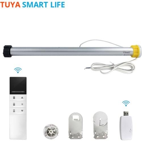 Tuya Smart Life WiFi Roller Shade Motor with USB Dongle for 38mm Tube Alexa Google Home Smart Home System for Curtain