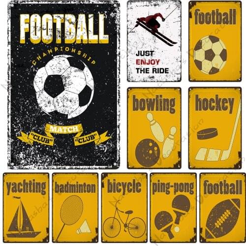 Sports Metal Tin Sign Rusty Sport Vintage Poster Metal Plate Home Pub Club Man Cave Wall Industrial Decoration Old Metal Plaque