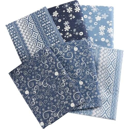 High quality Thin and soft blue Series Polyester cotton fabric Accessories for sewing skirts TJ1361