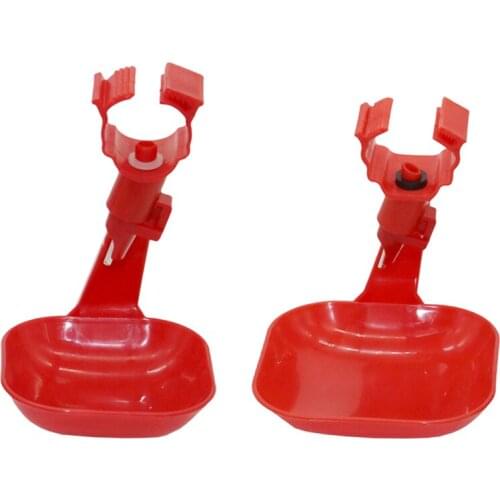 2 Pcs Hanging Square Tube Chicken Automatic Drinking Cups Chicken Quail Pigeons Duck Feeding Cup Poultry Water Bowl