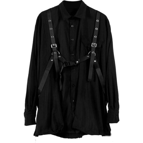 2020 Fashion Women Shirts Loose Black Dark Series Shirt Womens New Spring Autumn Design Long-Sleeved Loose Top