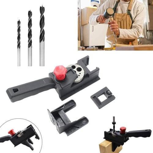 3-12mm Woodworking Drill Guide Dowel Jig Kit Straight Hole Positioner Locator Wood Drilling Doweling Guide Clamp DIY Woodwork