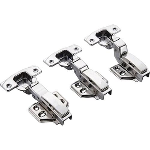 4PCS Cabinet Hinges 304 Stainless Steel Pure Copper Hydraulic Damper Buffer Rustproof Kitchen Cupboard Door Furniture Hardware
