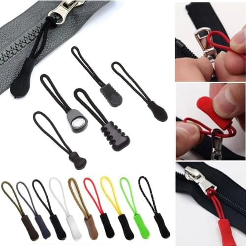 5Pcs Zipper Puller Fit Rope Fixer Zip Cord Tab Replacement Clip Broken Buckle Travel Bag Suitcase Tent Backpack Ends Lock Zips
