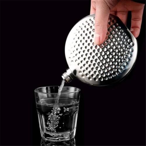 6OZ 170ML 304 Food Grade Stainless Steel Hip Flask Alcohol Whiskey Liquor Flask Set Volcanic Stripe Super Portable Wine Bottle